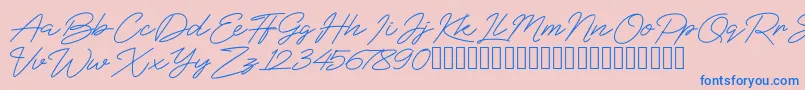 BlueSign Font – Blue Fonts on Pink Background