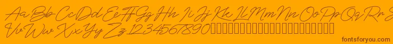BlueSign Font – Brown Fonts on Orange Background