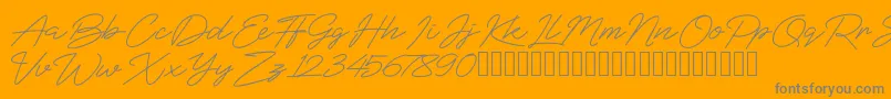 BlueSign Font – Gray Fonts on Orange Background