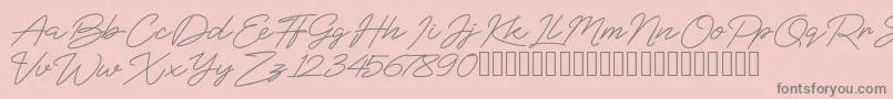 BlueSign Font – Gray Fonts on Pink Background