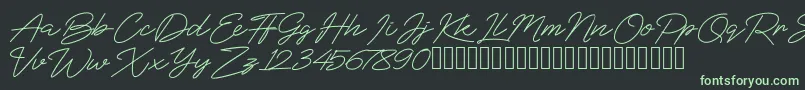 BlueSign Font – Green Fonts on Black Background