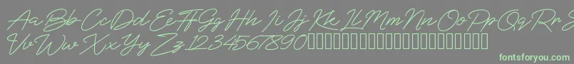 BlueSign-Schriftart – Grüne Schriften auf grauem Hintergrund