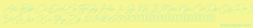 BlueSign Font – Green Fonts on Yellow Background