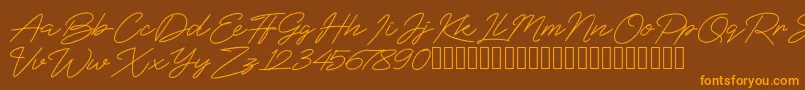 BlueSign Font – Orange Fonts on Brown Background