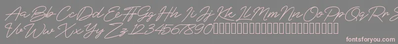 フォントBlueSign – 灰色の背景にピンクのフォント