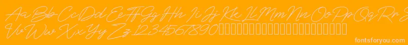 BlueSign Font – Pink Fonts on Orange Background