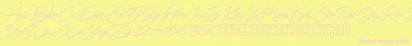 BlueSign Font – Pink Fonts on Yellow Background