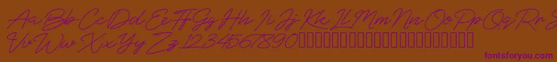 BlueSign-fontti – violetit fontit ruskealla taustalla
