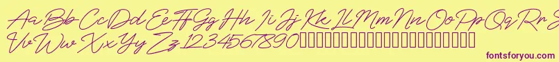 Шрифт BlueSign – фиолетовые шрифты на жёлтом фоне