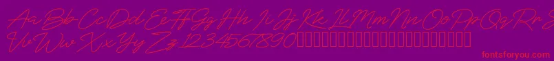 BlueSign Font – Red Fonts on Purple Background