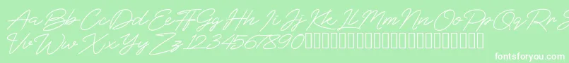 BlueSign Font – White Fonts on Green Background