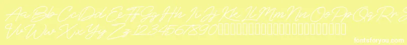 フォントBlueSign – 黄色い背景に白い文字