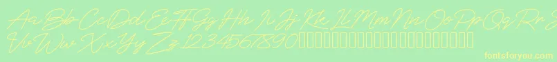 BlueSign Font – Yellow Fonts on Green Background