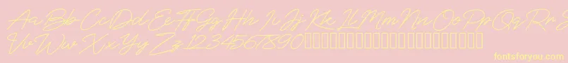 BlueSign Font – Yellow Fonts on Pink Background