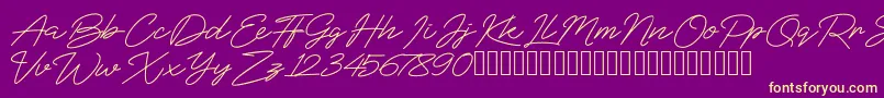 BlueSign Font – Yellow Fonts on Purple Background