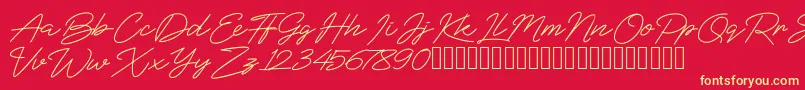 BlueSign Font – Yellow Fonts on Red Background