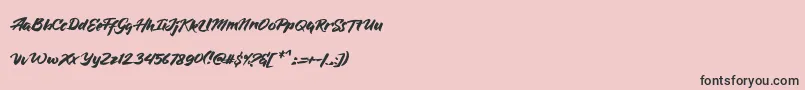 BlueSilky-Schriftart – Schwarze Schriften auf rosa Hintergrund