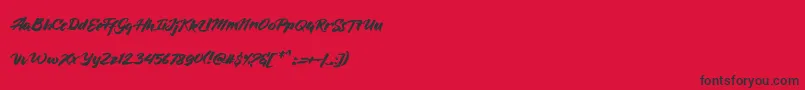 BlueSilky Font – Black Fonts on Red Background