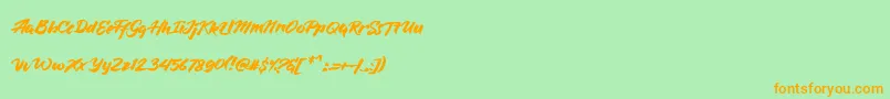 BlueSilky Font – Orange Fonts on Green Background