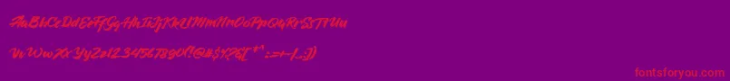 BlueSilky Font – Red Fonts on Purple Background