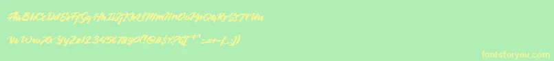 BlueSilky Font – Yellow Fonts on Green Background