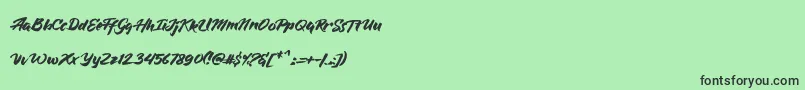 BlueSilky Font – Black Fonts on Green Background