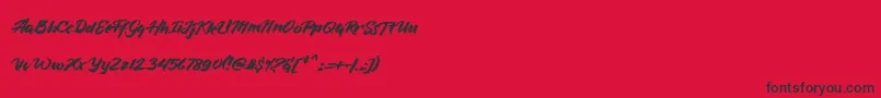 BlueSilky Font – Black Fonts on Red Background