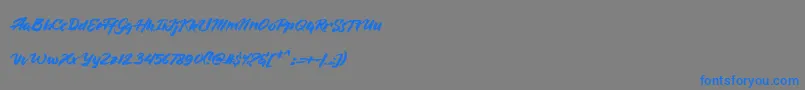 BlueSilky-Schriftart – Blaue Schriften auf grauem Hintergrund