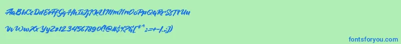 BlueSilky Font – Blue Fonts on Green Background