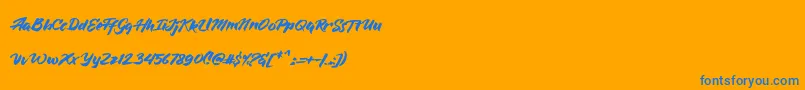 BlueSilky Font – Blue Fonts on Orange Background