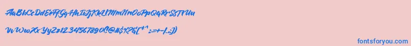BlueSilky Font – Blue Fonts on Pink Background