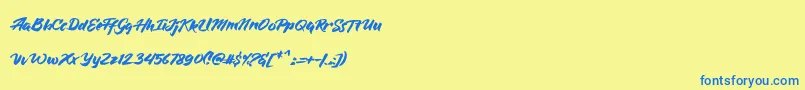 BlueSilky Font – Blue Fonts on Yellow Background