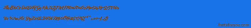 BlueSilky Font – Brown Fonts on Blue Background