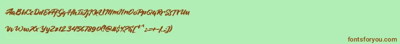 BlueSilky Font – Brown Fonts on Green Background