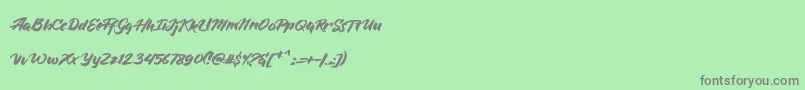 BlueSilky Font – Gray Fonts on Green Background