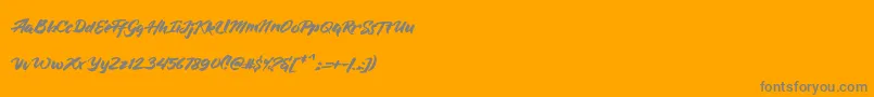 BlueSilky Font – Gray Fonts on Orange Background