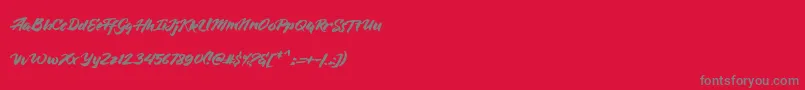 BlueSilky Font – Gray Fonts on Red Background
