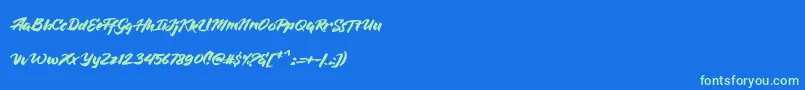 BlueSilky Font – Green Fonts on Blue Background