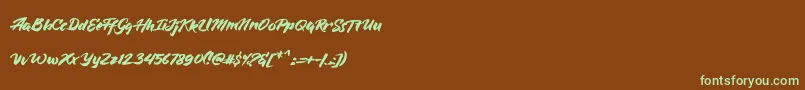 BlueSilky Font – Green Fonts on Brown Background