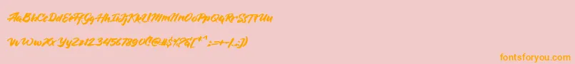 BlueSilky Font – Orange Fonts on Pink Background