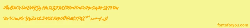 BlueSilky Font – Orange Fonts on Yellow Background