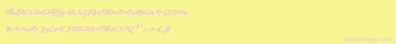 BlueSilky Font – Pink Fonts on Yellow Background