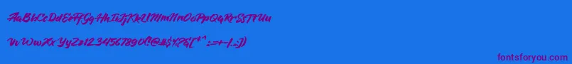 BlueSilky Font – Purple Fonts on Blue Background