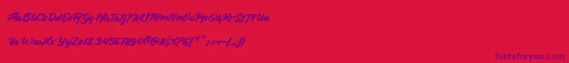 Шрифт BlueSilky – фиолетовые шрифты на красном фоне