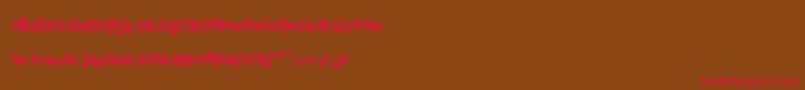 BlueSilky Font – Red Fonts on Brown Background