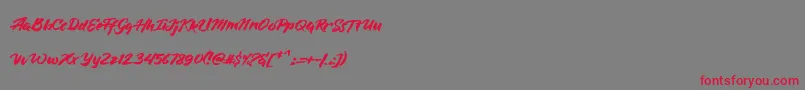BlueSilky Font – Red Fonts on Gray Background