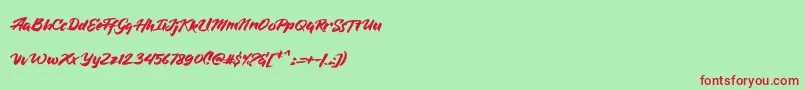 BlueSilky Font – Red Fonts on Green Background