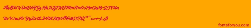 Шрифт BlueSilky – красные шрифты на оранжевом фоне