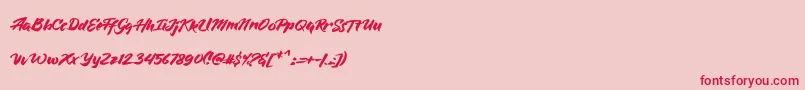 BlueSilky Font – Red Fonts on Pink Background