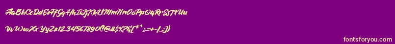 BlueSilky Font – Yellow Fonts on Purple Background